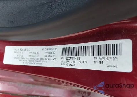 2016 Chrysler 200 Limited from USA, damaged, VIN 1C3CCCAG6GN148589